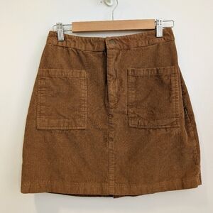 Japna Camel Corderoy Mini Skirt Size Small With Pockets!